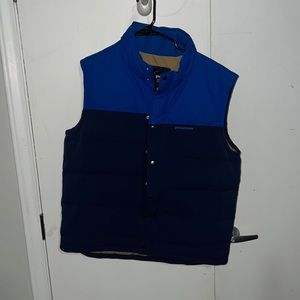 Men’s Large Patagonia Slingshot Down Vest Navy and Blue